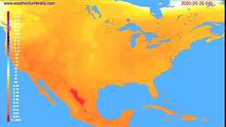Temperature forecast USA & Canada // modelrun: 12h UTC 2020-05-25