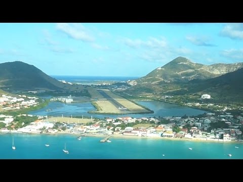 Saint Barth para Sint Maarten ...Aterrissando Grand Case Espérance em St Barth Commuter plane