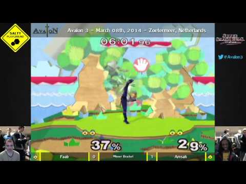 Avalon III - Faab (Falco, Sheik, Marth) vs Amsah (Sheik) - Winners Bracket SSBM Singles
