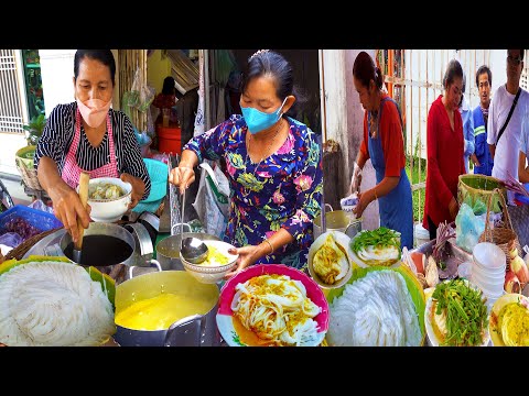 4 Different Places & Lifestyle Of Selling Nom Banhjok - Cambodian Popular Street Food