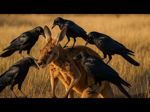 Nature’s Doctor: Crows Relieving a Kangaroo from Parasites ticks