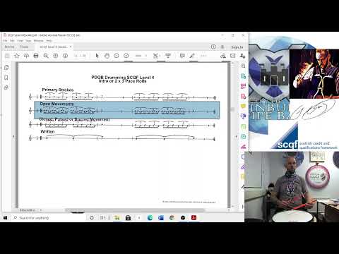 SCQF Level 4 Snare Drumming - Intro or 2 x 3 Pace Rolls