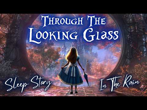 Through The Looking Glass Audiobook Relaxing Bedtime Story For Grown Ups With Rain  | Female Voice