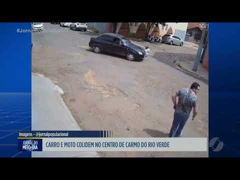Carro e moto colidem em Carmo do Rio Verde
