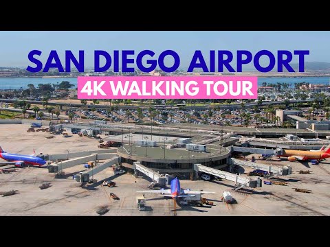 San Diego Airport 4K Walkthrough | Gates & Terminal Area | Real Airport Ambience (No Commentary)