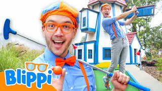 Blippi Plays at the Mini Golf Course! 🚩