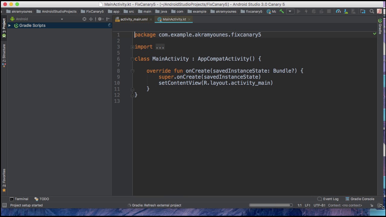 Fixing Android Studio Canary 5 preview