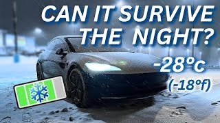 Leaving a Tesla "Running" all night in FREEZING Cold Canada