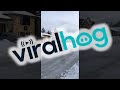 Perfect weather conditions turned this Canadian street into a skating rink