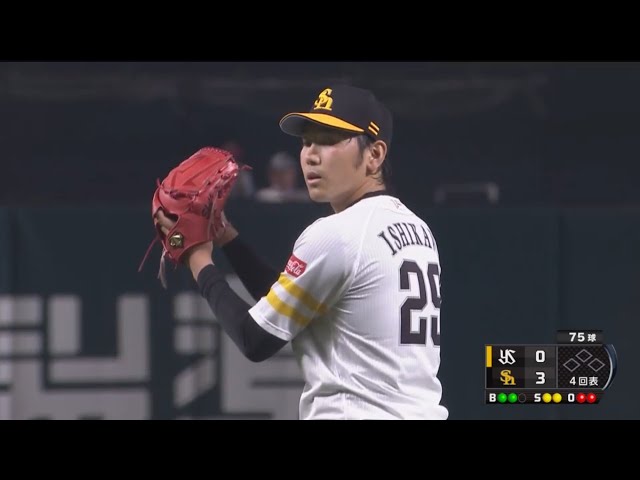 【4回表】相手打線を翻弄!! ホークス・石川 前の回から4者連続三振!! 2017/6/7 H-S