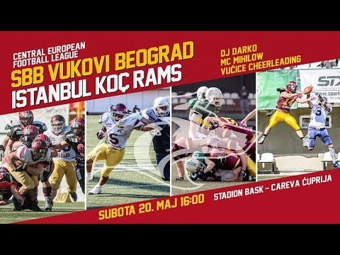 CEFL 2017 SBB Vukovi Beograd - Istanbul Rams 35 - 28 (Sportklub TV Broadcast)