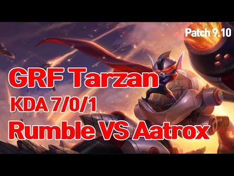 Griffin Tarzan Rumble vs Aatrox  - KR Challenger Ranked