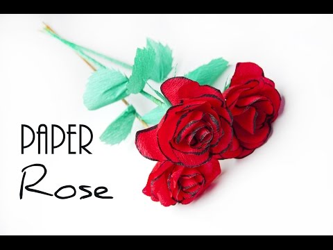 How to make Rose paper flower  🌺 Crepe paper flowers Video