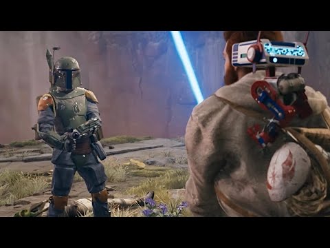 Star Wars Jedi Survivor-Boba Fett Confronts Cal Kestis Boss Fight