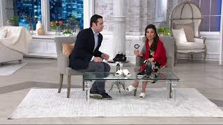 Vaneli Leather Cross Band Low Wedge Slides - Hilde on QVC