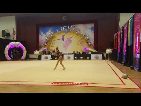 Denysenko Viktoriia (Ukraine) - 12.00 - Ball - Level 10 Junior - LA Lights 2018