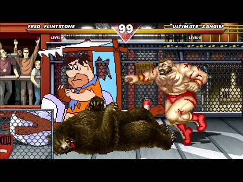 FRED FLINTSTONE Vs ZANGIEF - HIGH LEVEL INSANE FIGHT!