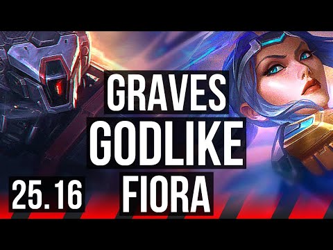 GRAVES vs FIORA (TOP) | 13/1/3, 6 solo kills, Godlike | EUW Diamond | 25.16