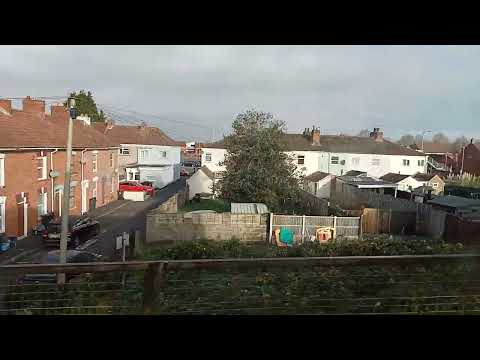 bus thrash going over the Bridgwater railway bridge at Bridgwater railway station today