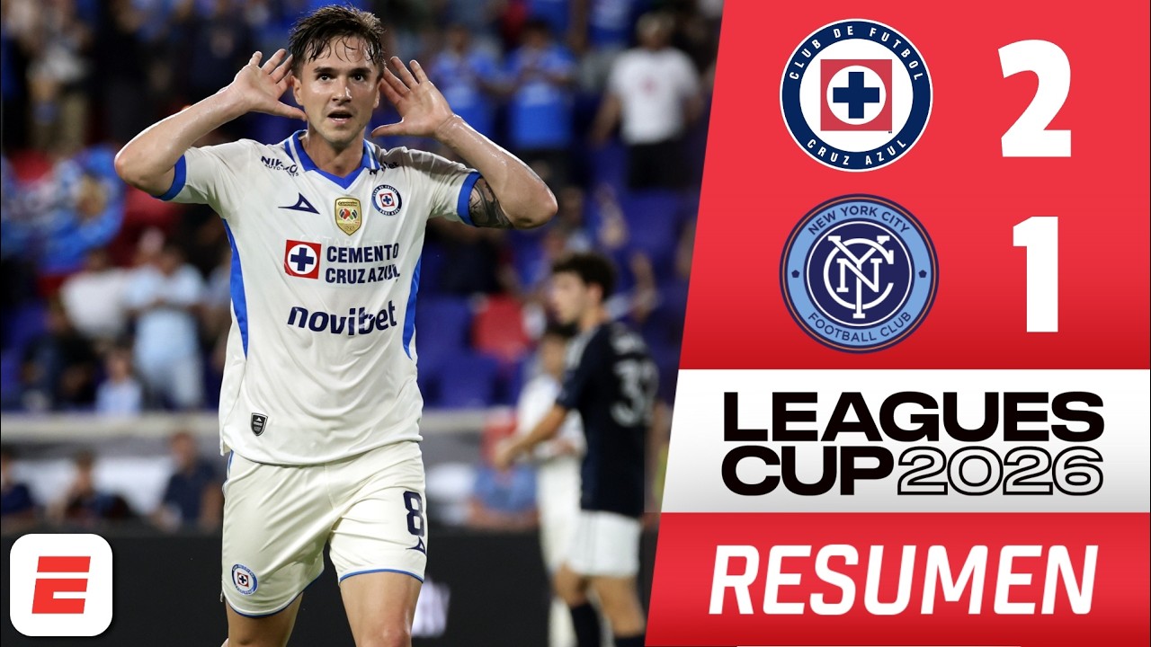 LA MÁQUINA ENCENDIDA. CRUZ AZUL vence a NEW YORK CITY. Goles de PALAVECINO y PARADELA | Leagues Cup