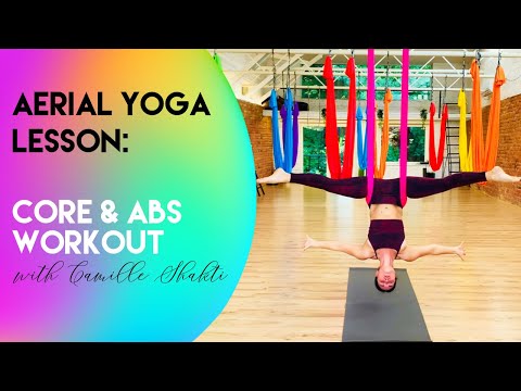 30 min Aerial Yoga Lesson 8 - Core & Abs Workout | Beginner - Intermediate Class | CamiyogAIR