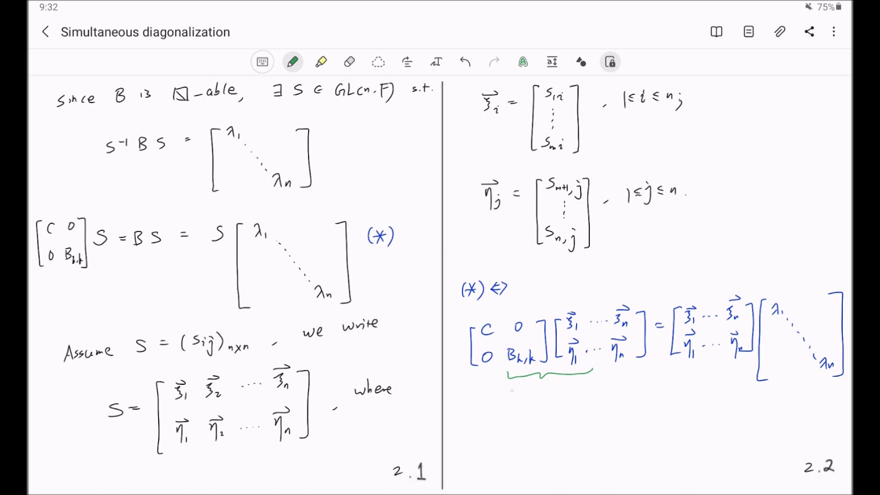 simultaneous diagonalization 02 a lemma on the diagonalization of block matrices