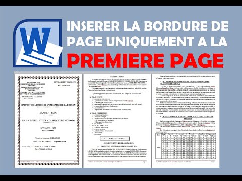 Comment insérer la bordure de page uniquement à la première page