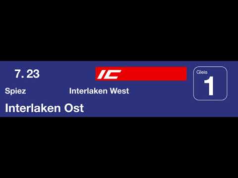 SBB Ansage - Einfahrt des IC61 nach Interlaken Ost in Thun (D+E)