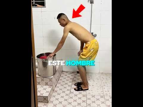 El frío lo llevó a inventar una ducha falsa!