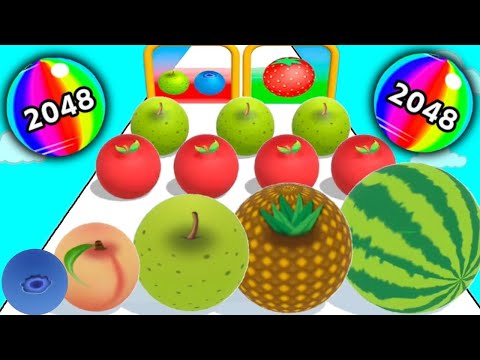Ball Run Fruit Merge Game vs Ball Run 2048 #ballgamezone #cutiepie22yt #ballrun2048 #fruit