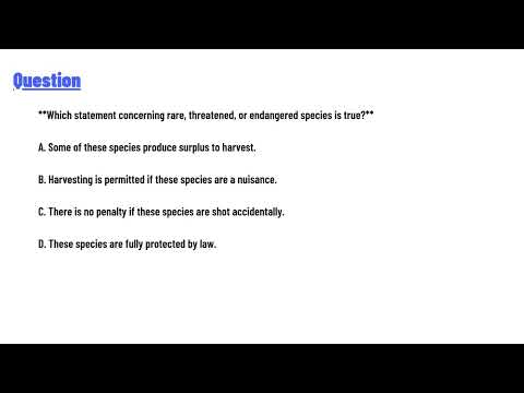 Which Statement Concerning Rare Threatened