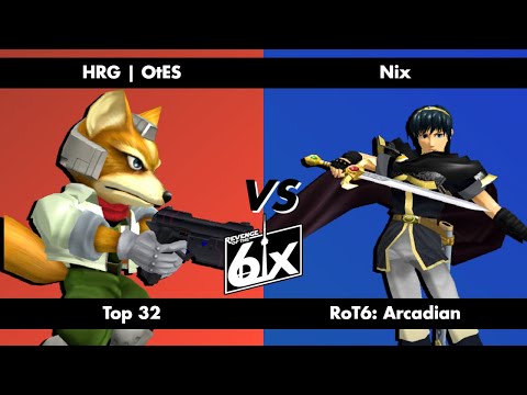 ROT6 Arcadian Top 32 - HRG | OtES (Fox) vs Nix (Marth) Melee Singles