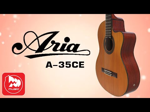 Aria A-35CE A Series Solid Red Cedar Top Nato Neck 6-String Cutaway Acoustic-Electric Guitar image 5