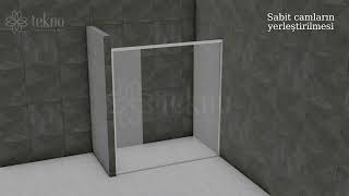 TEKNO DUŞ SİSTEMLERİ İKİ DUVAR ARASI 2 SABİT 2 KAYAR DUŞAKABİN MONTAJ 