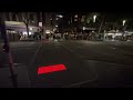 Melbourne Pedestrian Foot Path Traffic Light At Night