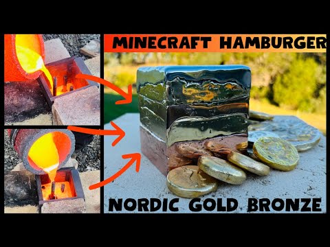 5-lagiger Würfelguss – Nordische Goldbronze – ASMR-Metallschmelze – Münzguss – BigStackD-Kupfer