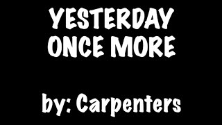 Download lagu YESTERDAY ONCE MORE by : CARPENTERS (KARAOKE🎤) mp3 Download lagu YESTERDAY ONCE MORE by : CARPENTERS (KARAOKE🎤) mp3
