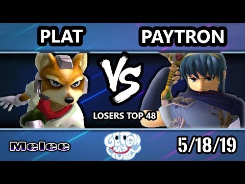 GOML 2019 SSBM - Paytron (Marth) Vs. Plat (Fox) Smash Melee Tournament Losers Top 48