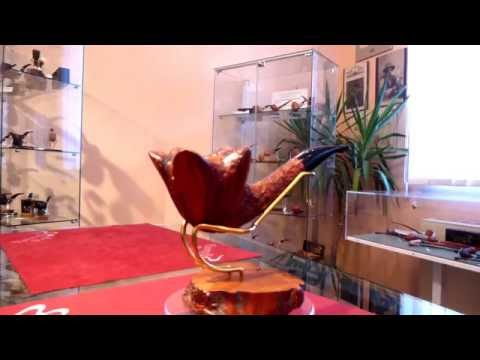 Pipa radica tulipano freehand rusticata - www.paronellipipe.it