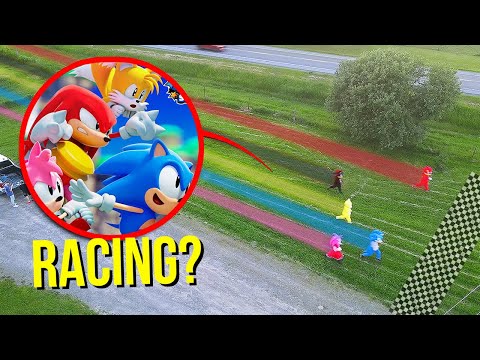 DRONE CATCHES ALL SONIC UNIVERSE RACING EACHOTHER FOR $30,000!! (YOU WON'T BELIEVE IT)
