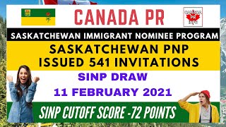 Saskatchewan PNP invites 541 immigration candidates | Facts | Figures |Observations |11 Feb 2021