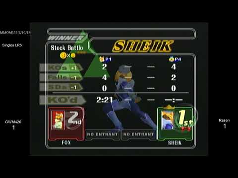 MMOM153 SSBM - GWM420 (Fox) vs. Rasen (Sheik) - Melee LR6