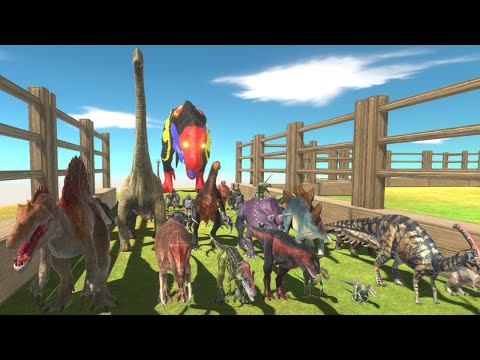 Animal survival race - Escape from Bat Superman T Rex - Animal Revolt Battle Simulator