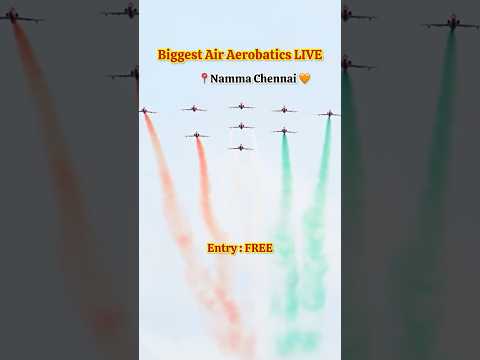 Indian Airforce Aerobatic Show 🤩🤩 In Chennai 👌 #chennai #marina #aerobatic