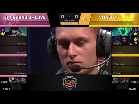 VIT vs UOL, Game 1   EU LCS 2017 Summer    Vitality vs Unicorns of Love G1