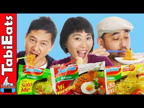 Japanese Try Indonesian Instant Noodles for the First Time EPIC TASTE TEST