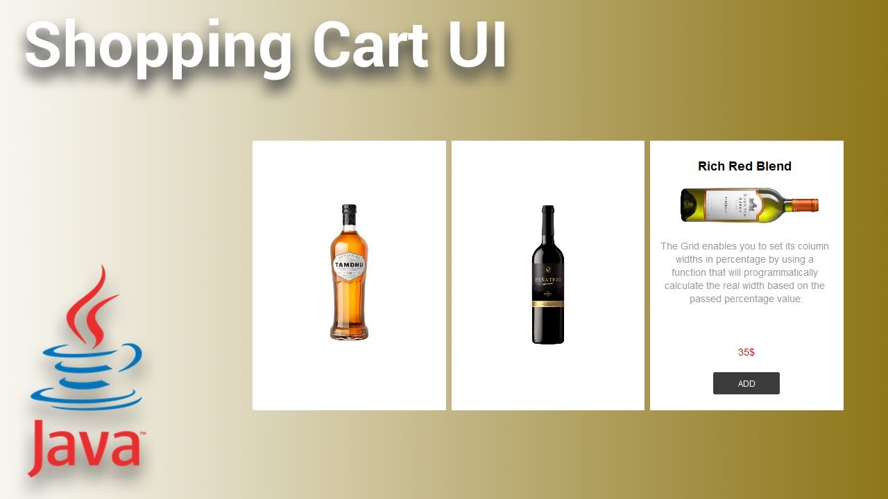 Java Swing - Shopping Cart UI With Animation