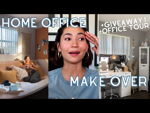 Small Home Office MAKEOVER (Work From Home Set Up 2021) + GIVEAWAY
