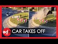 Shocking Moment Car ‘Flies' Over Roundabout in Poland