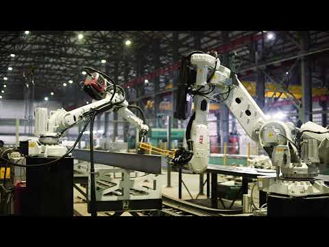 Fully automatic robotic assembly for beam or any metal product